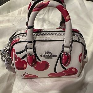 Coach Mini Rowan Cherry Print Mini Bag/Bag Charm
